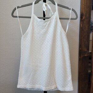 GAP White Eyelet Halter Top